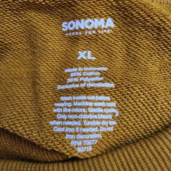 One-of-a-Kind Graphic Sonoma Mustard Yellow Sweatshirt “Sunny Side Up” - Picture 5 of 6